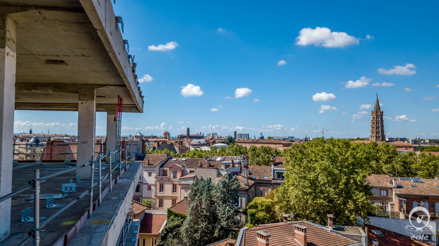 Photo par drone pour un suivi de chantier à Toulouse