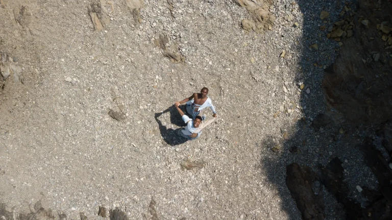 Vue zénithale par drone extraite d'un clip vidéo réalisé par Eole Capture